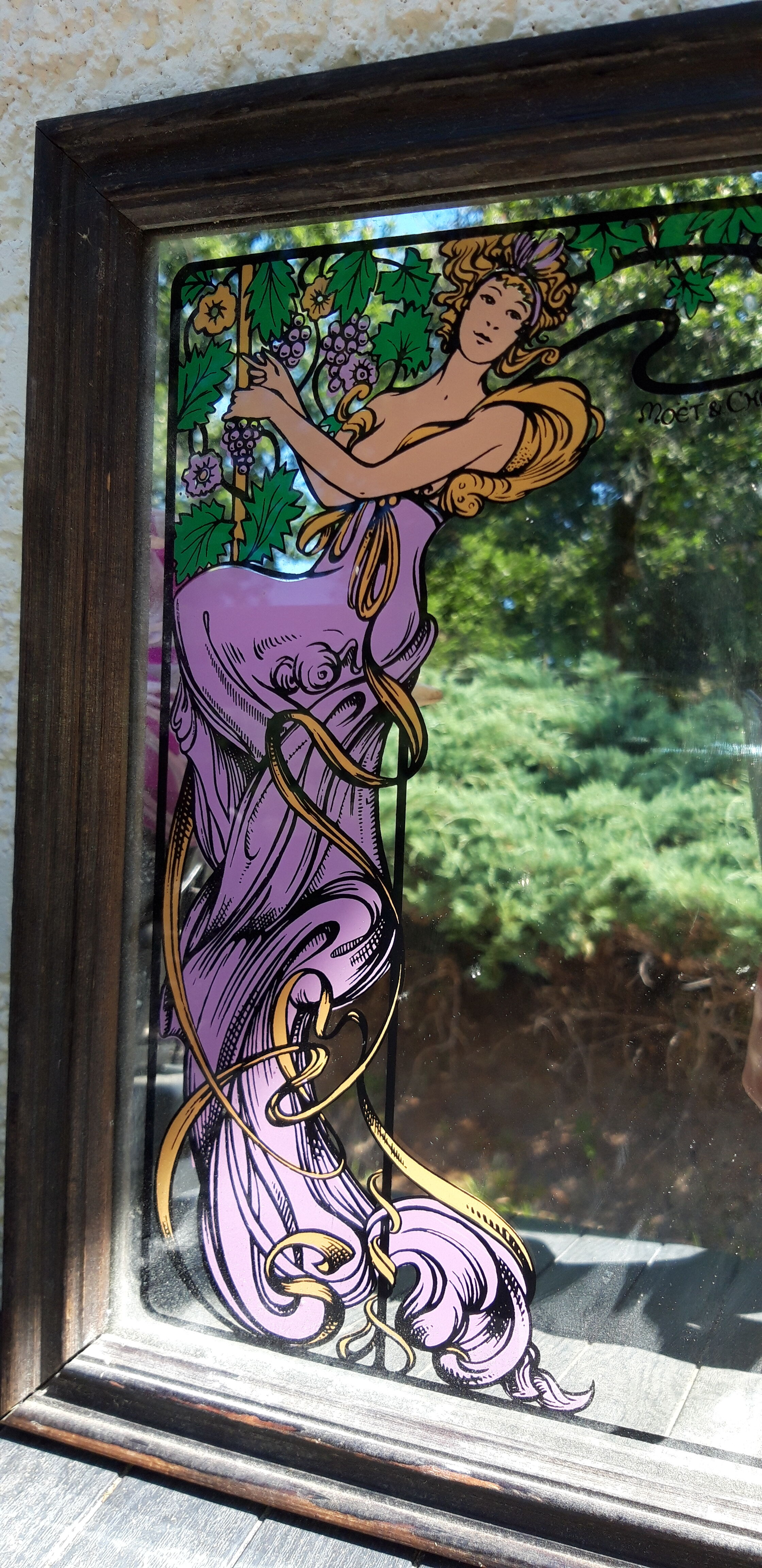 Vintage screen-printed advertising mirror