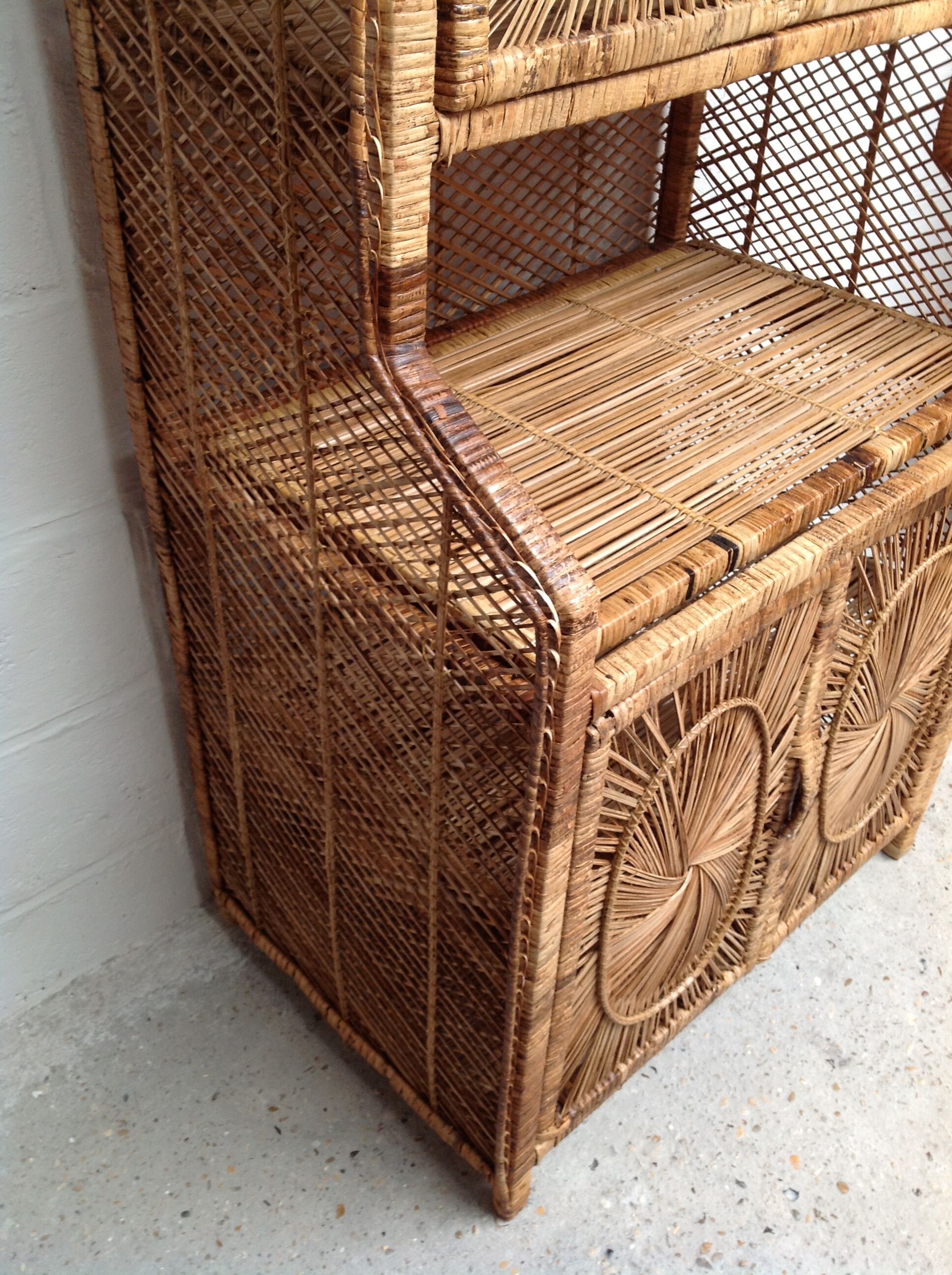 Vintage rattan bookcase