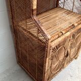 Vintage rattan bookcase