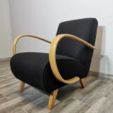 Fauteuil noir par Jindrich Halabala, années 1940