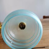 Applique globe vintage en verre dépoli bleu