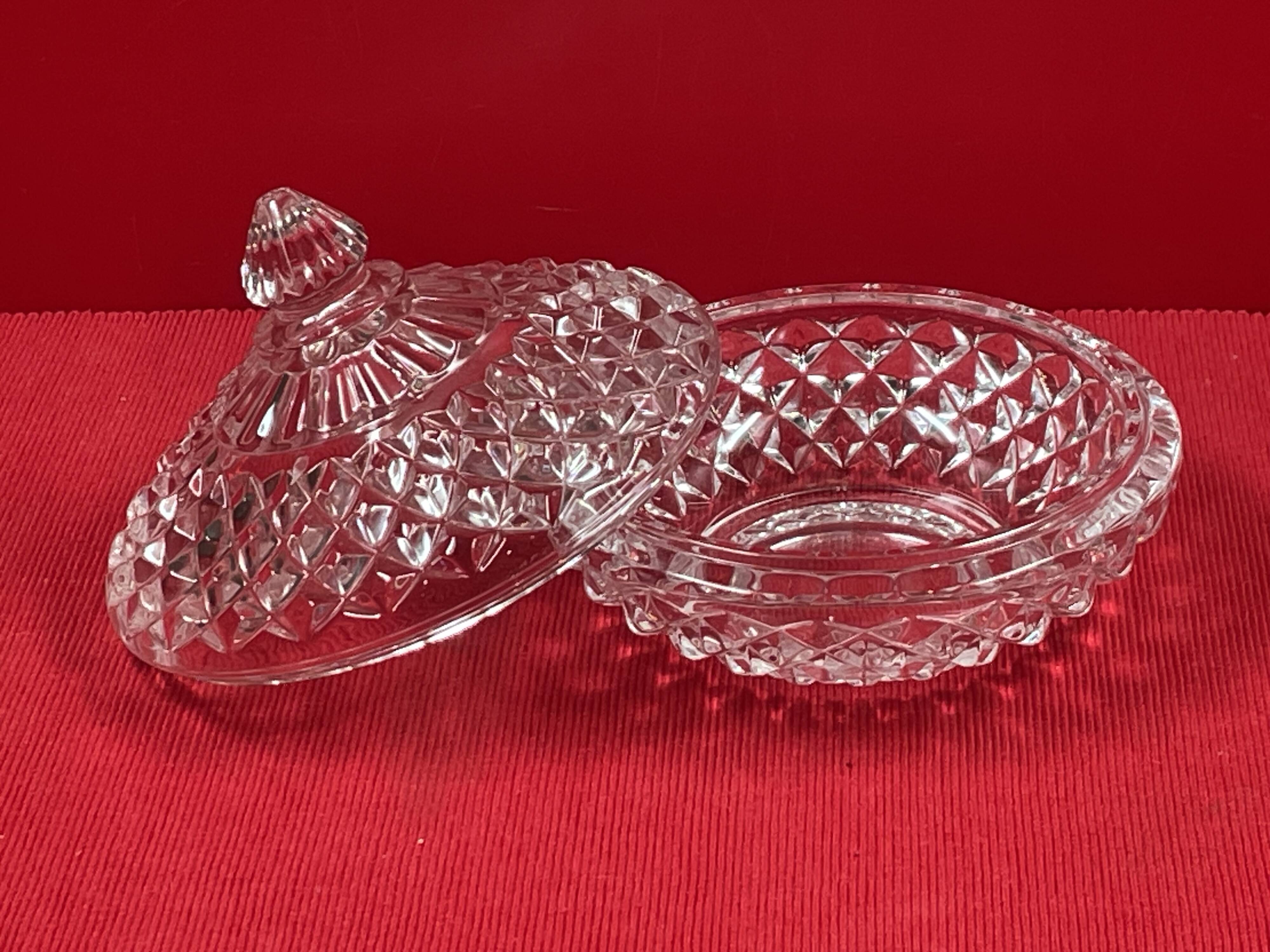 Art Deco molded glass candy dish