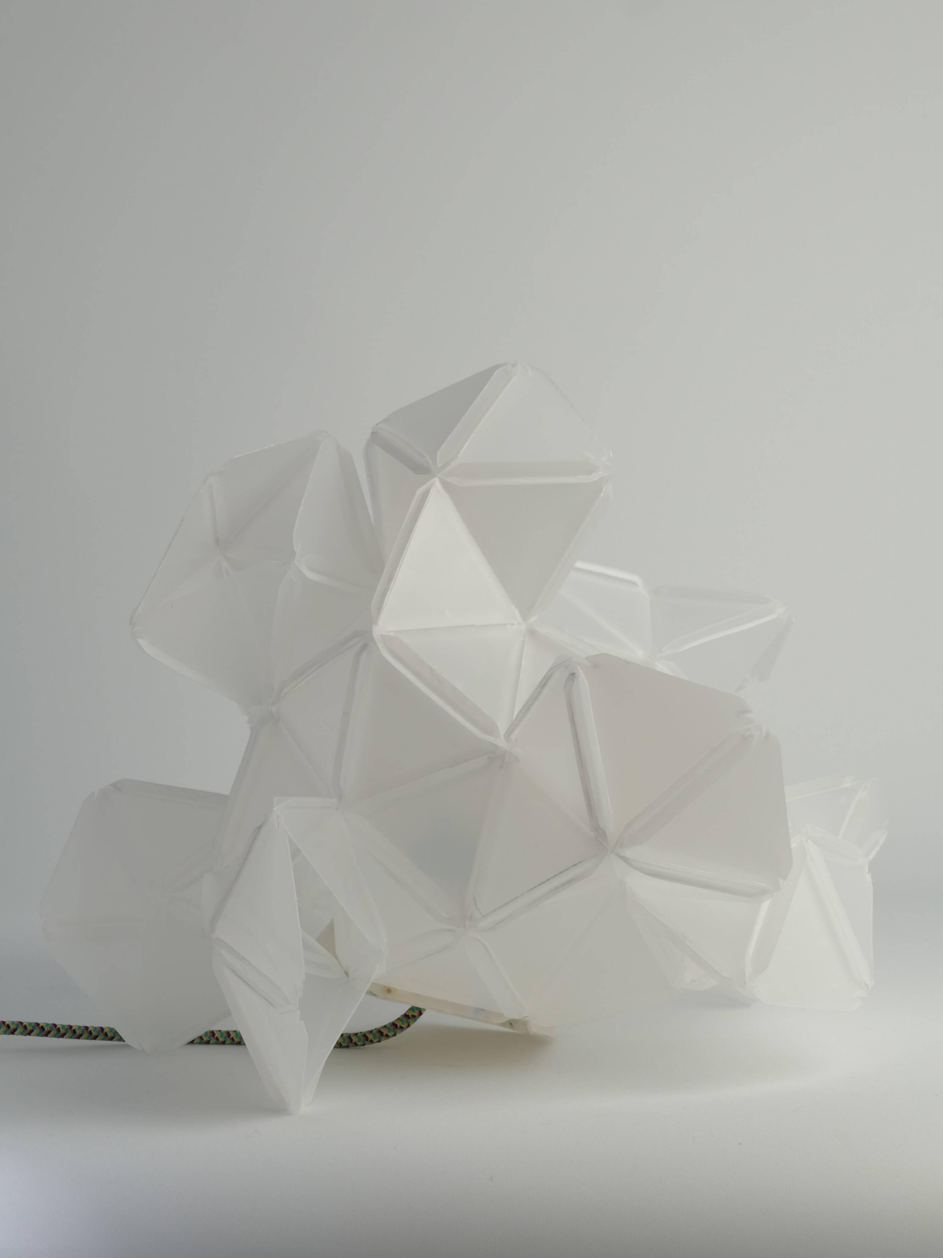 Labyrinth, Hazy, Artisan Light Sculpture with Integrated Fixture, By Republiken