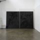 Large abstract diptych, mixed media on canvas by Alyse Stone RCA