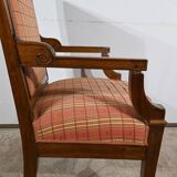 Solid Mahogany Armchair, Directoire Period – Early 19th Century