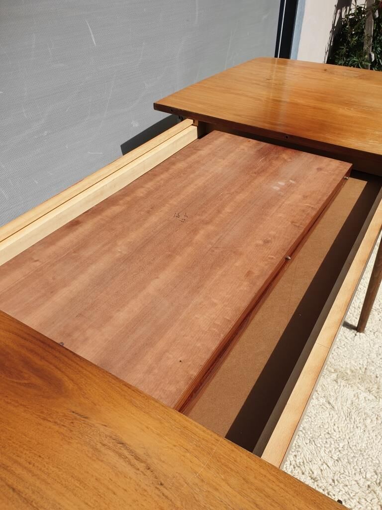 Scandinavian table 2 extensions teak "tray in its juice"
