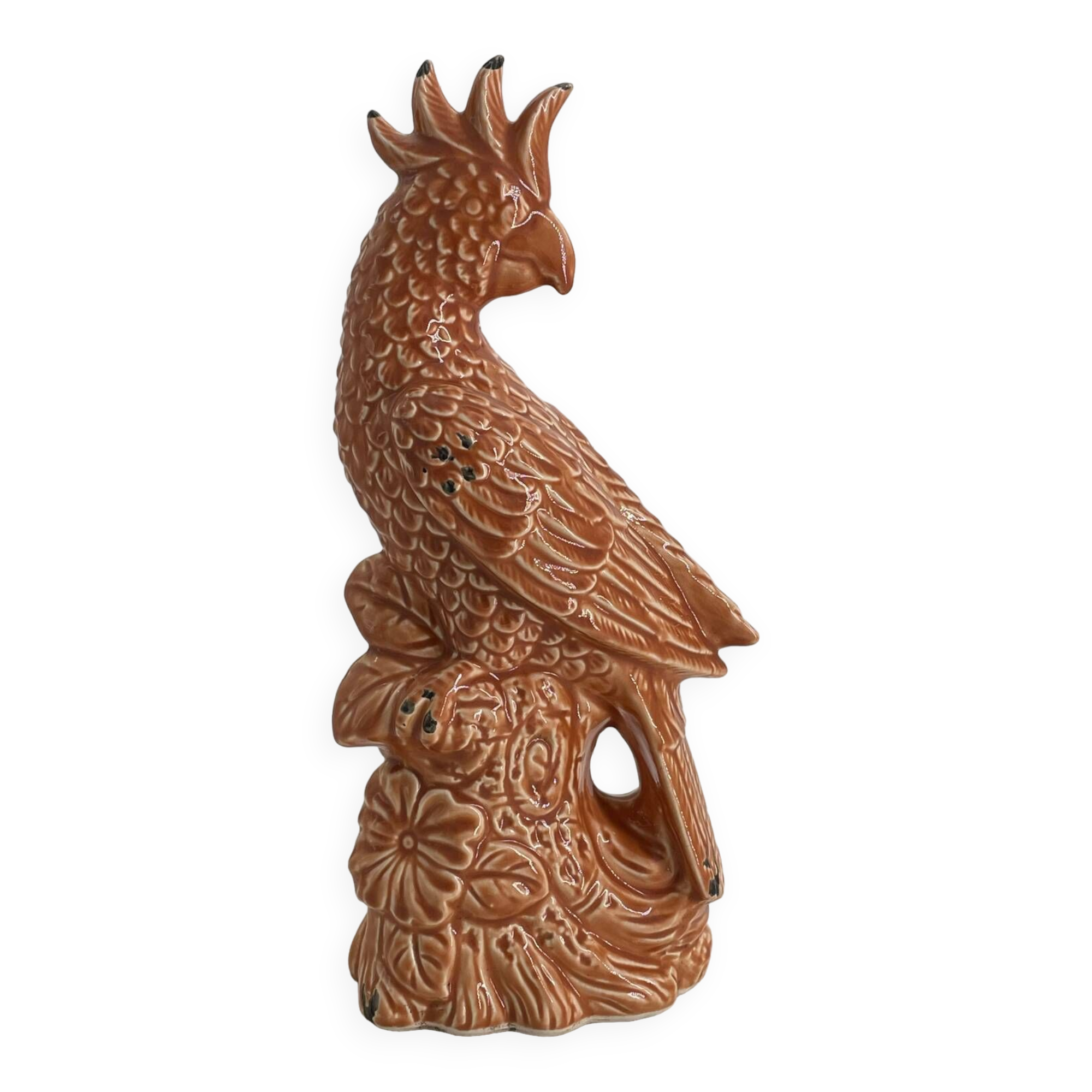 Vintage ceramic sculpture Parrot