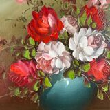 Tableau peinture à l’huile bouquet de fleurs