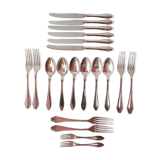 Swedish silver plated cutlery set with DC initials for 6 (20 pieces)