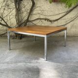 Coffee table in chrome and teak, 1960