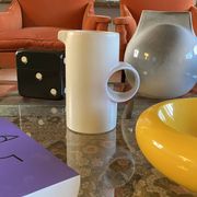 Organic modern white ceramic vase / jug, La Sfera Italy 1980s