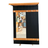 Teak & brass coat rack