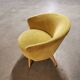 Chair round modernist graphic velvet thick yellow