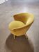 Chair round modernist graphic velvet thick yellow