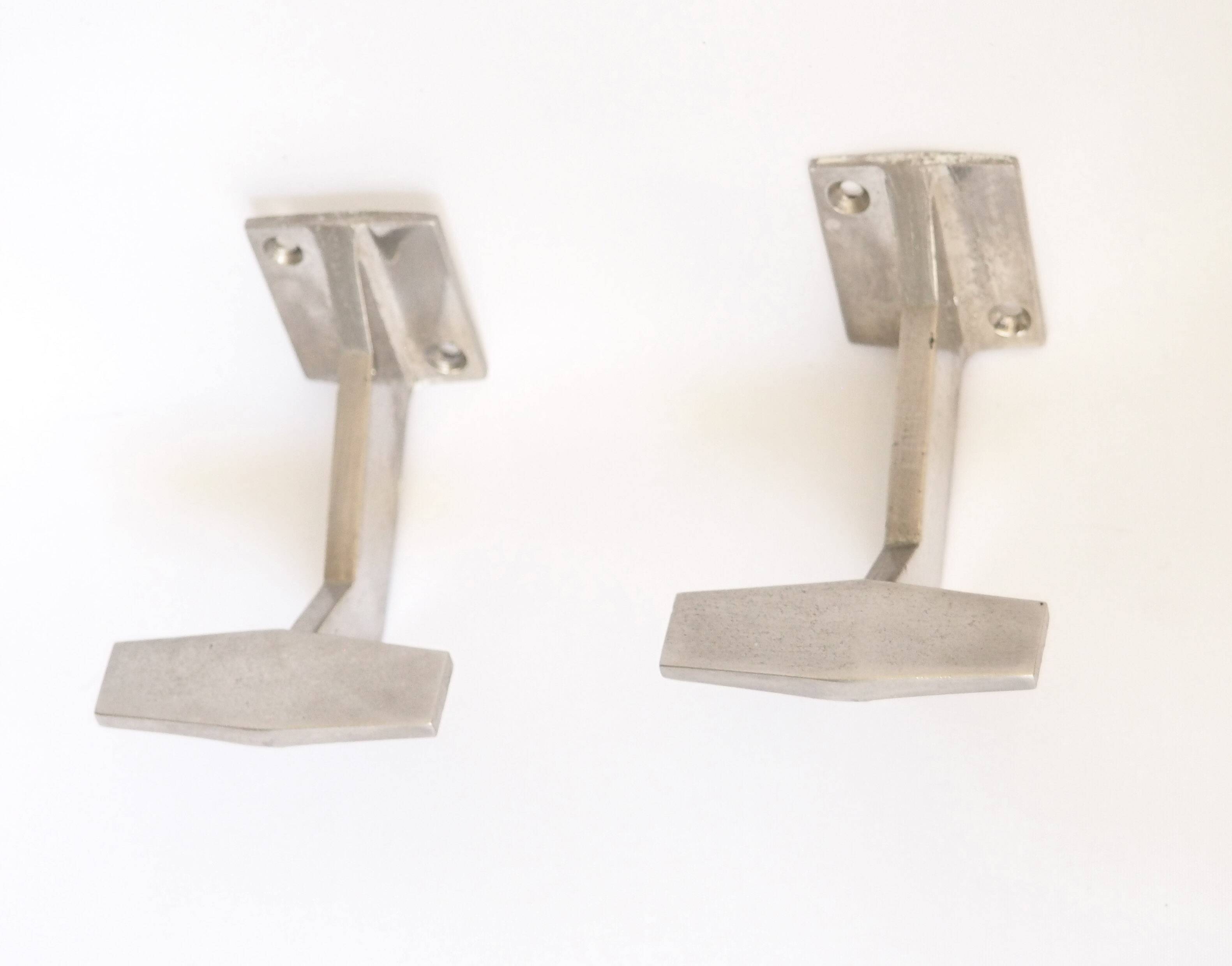 Pair of chrome steel coat hooks