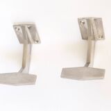 Pair of chrome steel coat hooks