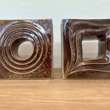 Carreaux en céramique au design unique / Tchécoslovaquie, années 1960, jamais utilisés, 23 pièces