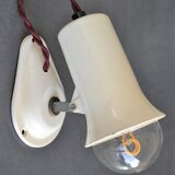 Vintage articulated metal spotlight - cream color -