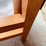 Safari armchair in wood and leather -1950's