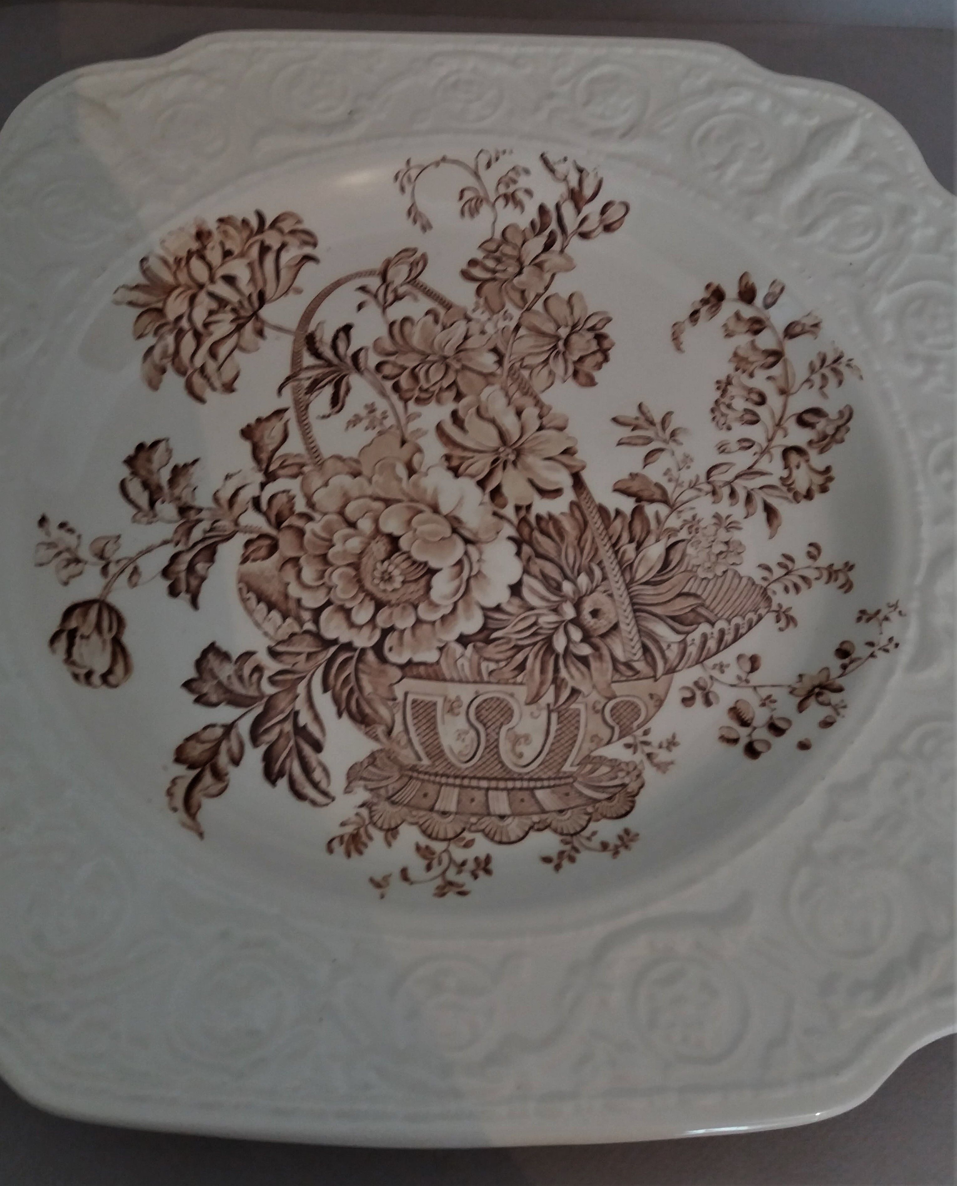 Crown Devon Staffordshire English earthenware square dish