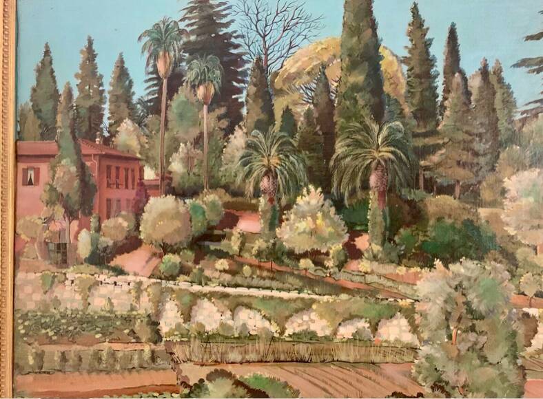 Sublime Oil on Panel "Parc de Chambrun" in Nice Côte d'Azur