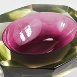 Flavio Poli Sommerso Caviar Murano Glass Bol Diamant par Seguso, Italie, années 1960