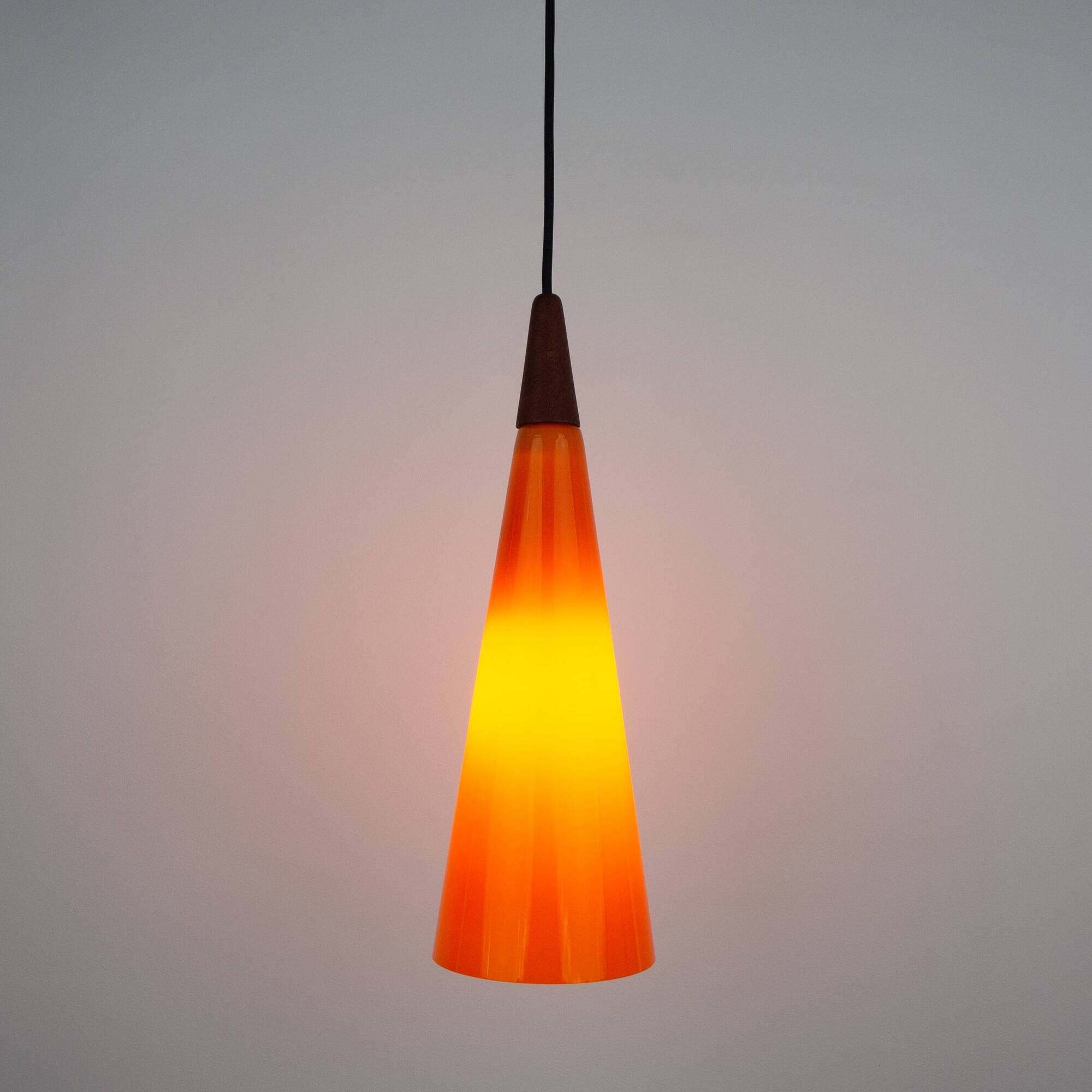 Danish vintage pendant lamp Trompet by Fog og Morup and Holmegaard, 1966