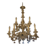 Large 19th century chandelier in Italian Capodimonte porcelain, floral decoration