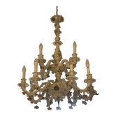 Large 19th century chandelier in Italian Capodimonte porcelain, floral decoration