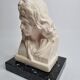Buste de Molière en plâtre ciré sur socle en marbre 14 cm