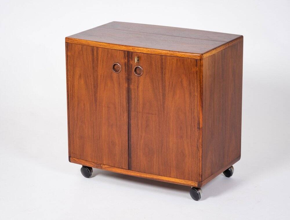 CFC Silkeborg Rolling Bar Cabinet in Rosewood