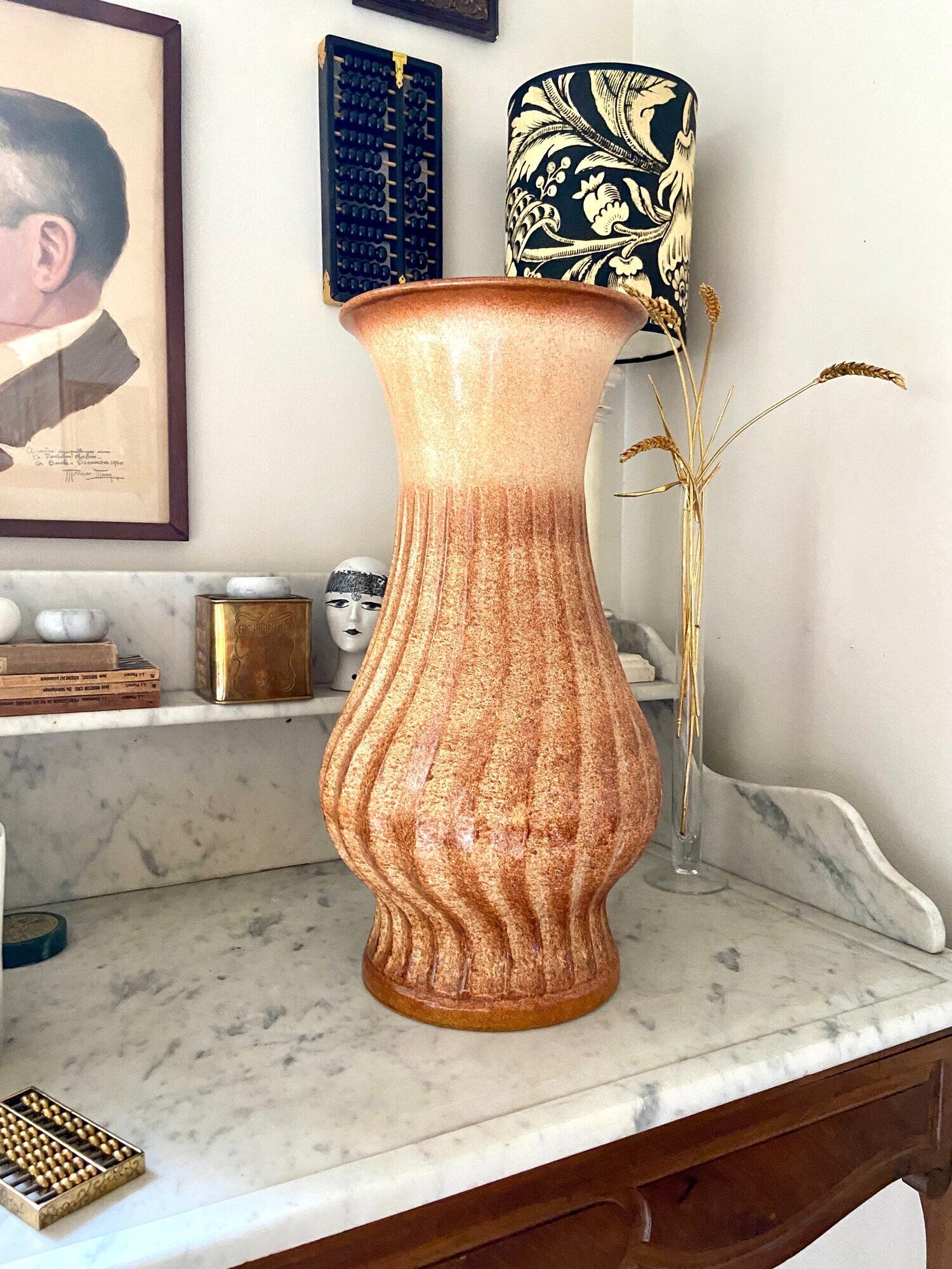 Brown glazed ceramic vase
