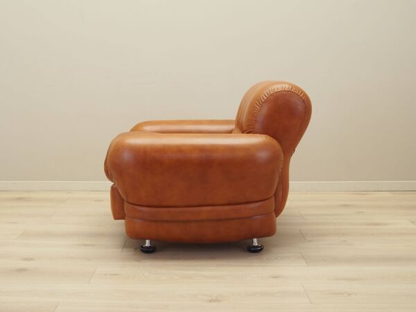Fauteuil italien en cuir, années 1970