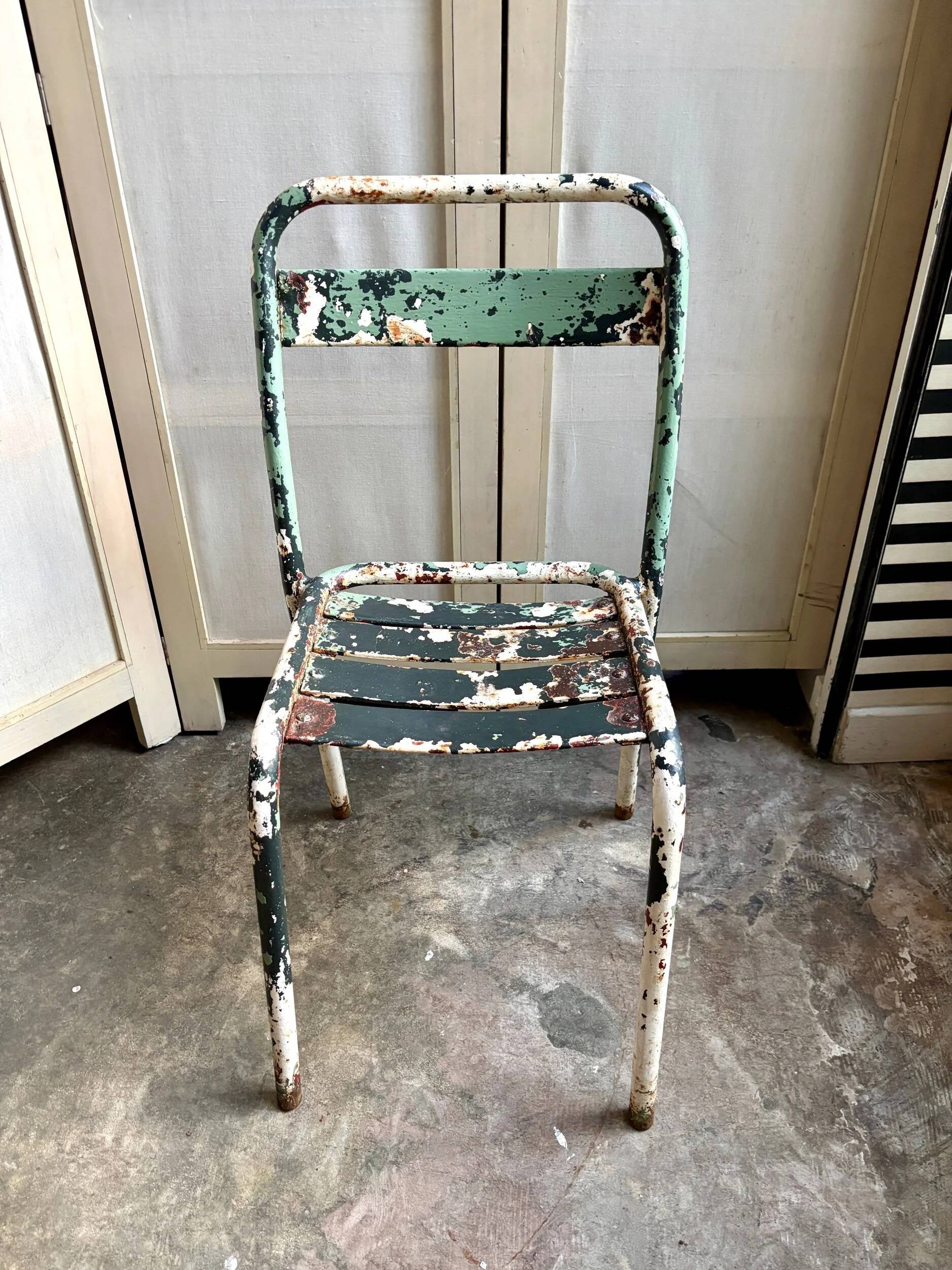 Chaise de jardin Tolix en métal vert n°4