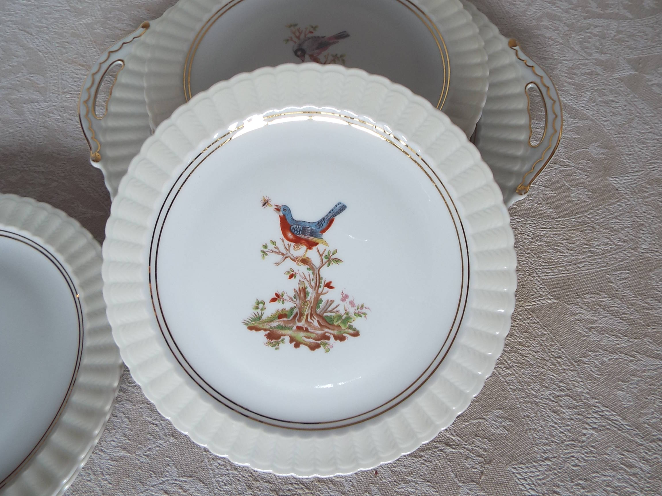 7 bird dessert plates