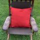 Brown and purple cantilever armchair in fabric and leather, 1970s Scandinavian style.