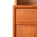 Library with small teak sideboard