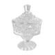 Glass candy box with engraved patterns