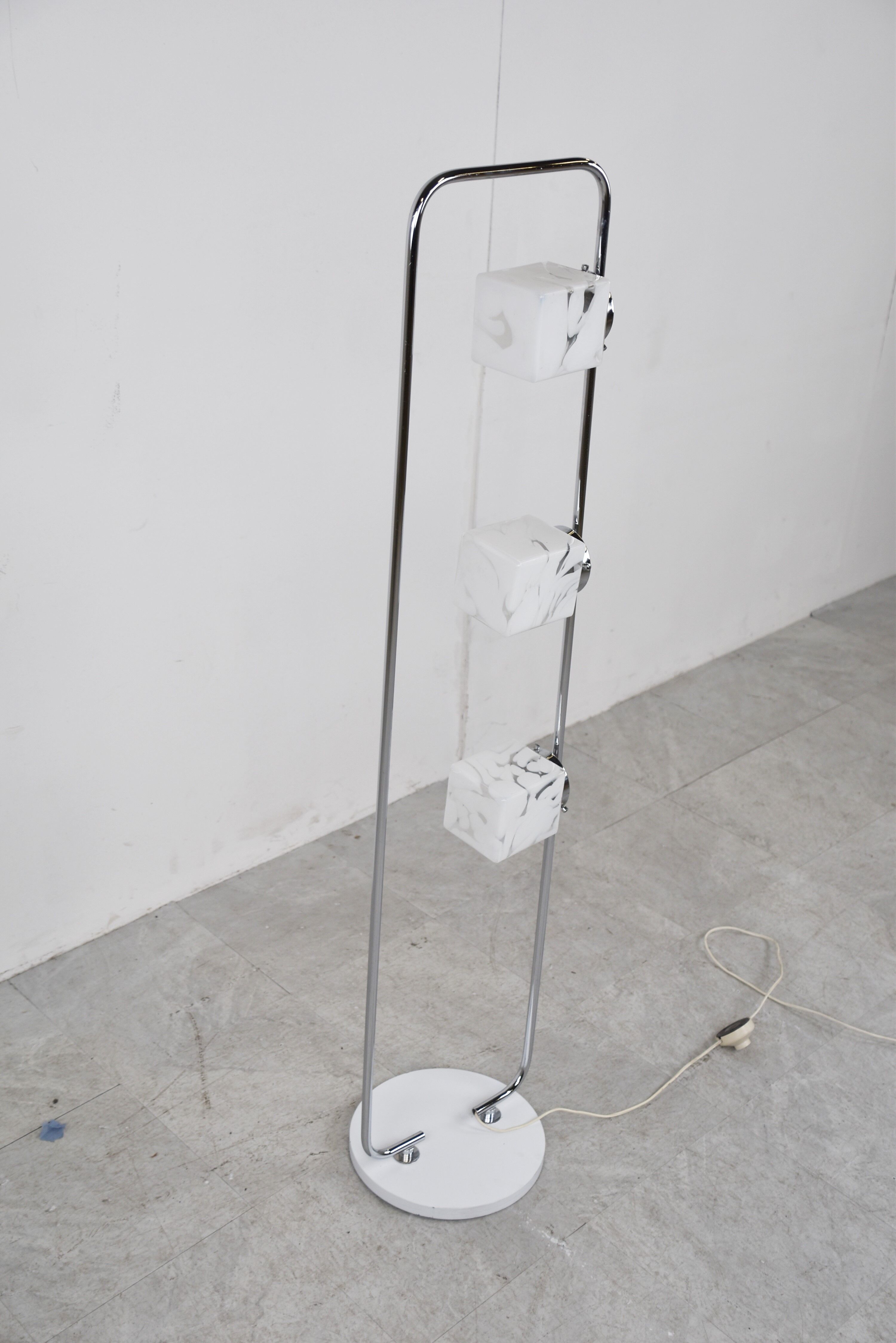 Vintage cubic murano glass floor lamp, 1970s