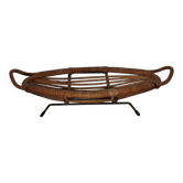 50s rattan wicker bowl