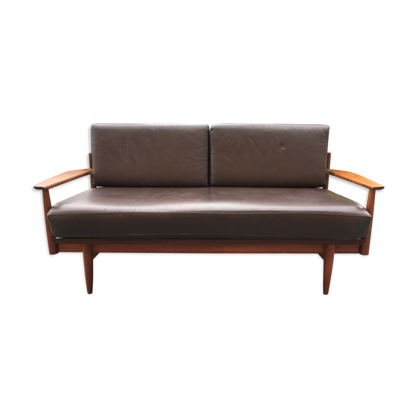 Daybed sofa scandinavian leather 60s