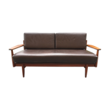 Canapé daybed scandinave cuir années 60