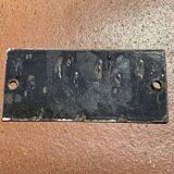 Plate old enamelled sheet metal plug white and red small format