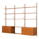 Hansen&Guldborg 3 bay teak wall unit with a bar cabinet for HG Furniture, D