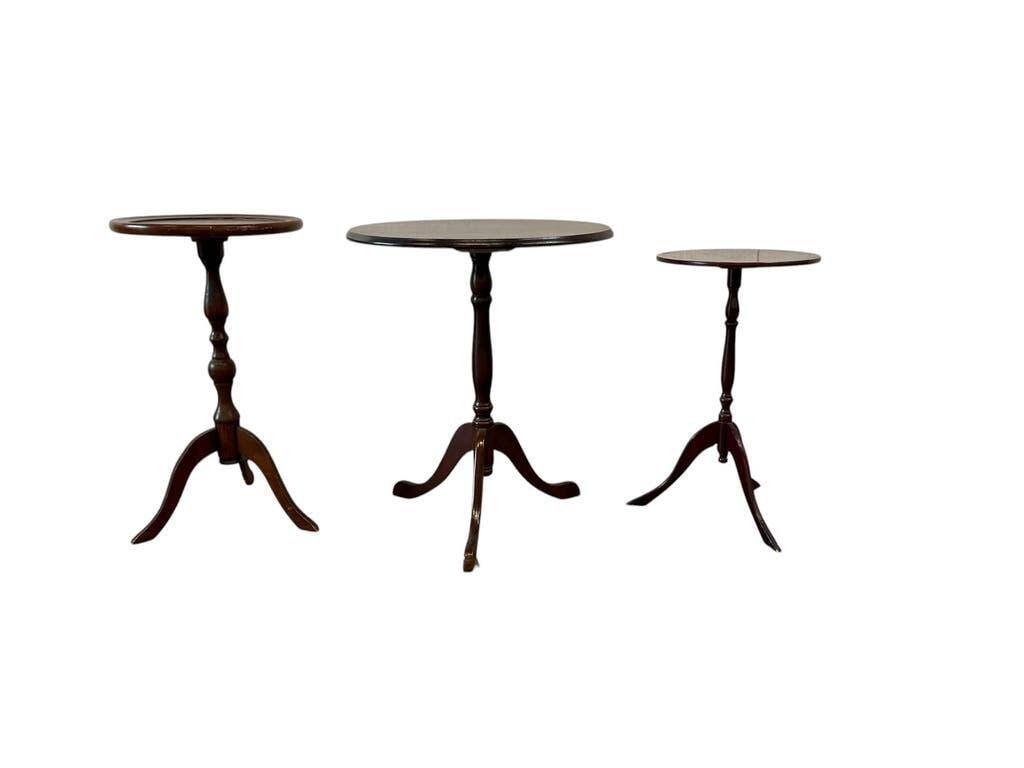 Table d'appoint ronde vintage en bois / guéridon / support