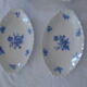 Set de 4 raviers coupelles porcelaine Limoges France fleurs bleues