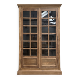 Large vintage display cabinet in solid oak (renovated)