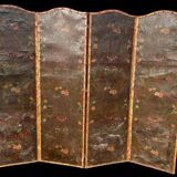 Large Four-Leaf Screen In Cordoba Leather From The Late 18th Century H 188 Cm