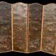 Grand Paravent à Quatre Feuilles En Cuir De Cordoue D’époque Fin XVIIIème H 188 Cm