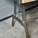 Industrial table with cast iron legs